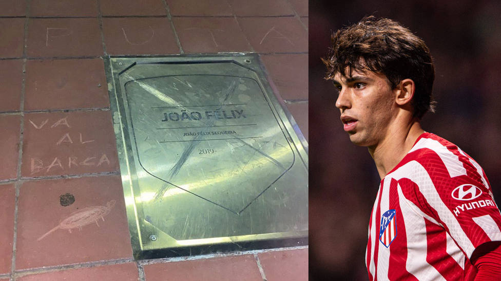 Adeptos do Atlético de Madrid vandalizam placa de João Félix