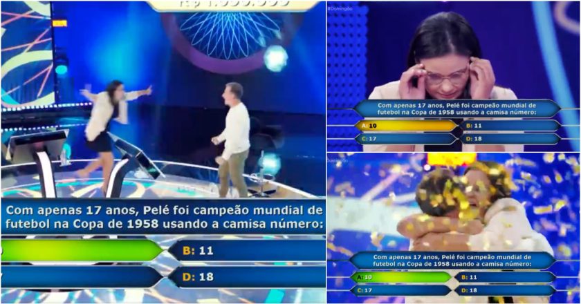 Mulher torna-se a primeira vencedora do “Quem Quer Ser Milionário” no Brasil com pergunta sobre Pelé