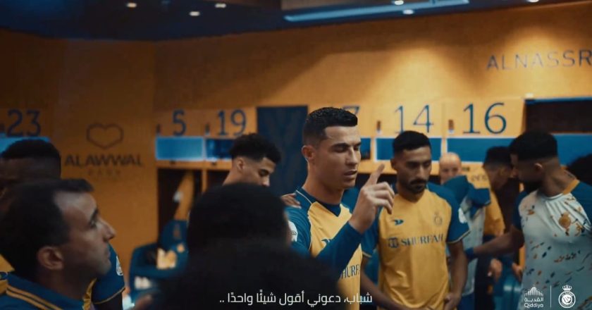 Al-Nassr divulga vídeo de uma palestra de Cristiano Ronaldo aos colegas no balneário (VÍDEO)