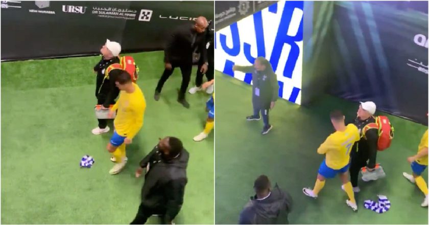 Adepto do Al-Hilal atirou cachecol a Ronaldo e a reação de CR7 foi insólita (VÍDEO)