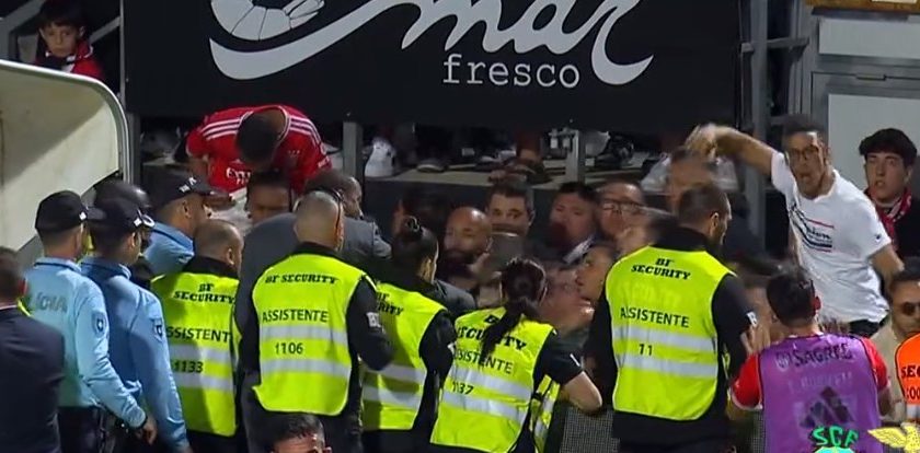 Adeptos do Benfica tentaram invadir o campo no final do jogo (VÍDEO)