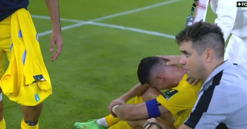 Cristiano Ronaldo desfeito em choro após derrota na final da Taça (VÍDEO)