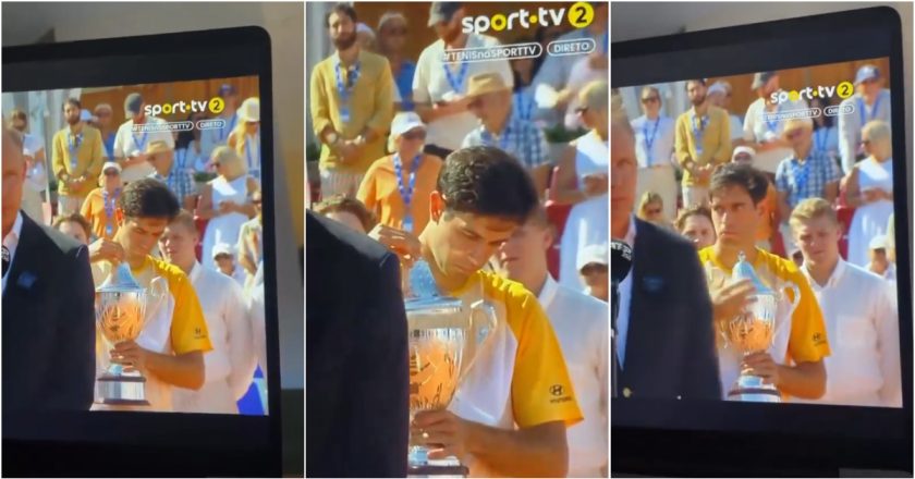Nuno Borges espreitou para o interior da sua 1ª taça ATP… “mas o que será que tem aqui dentro?”