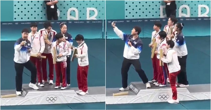 “Selfie da Paz”… atletas da Coreia do Norte e da Coreia do Sul tiram selfie em conjunto