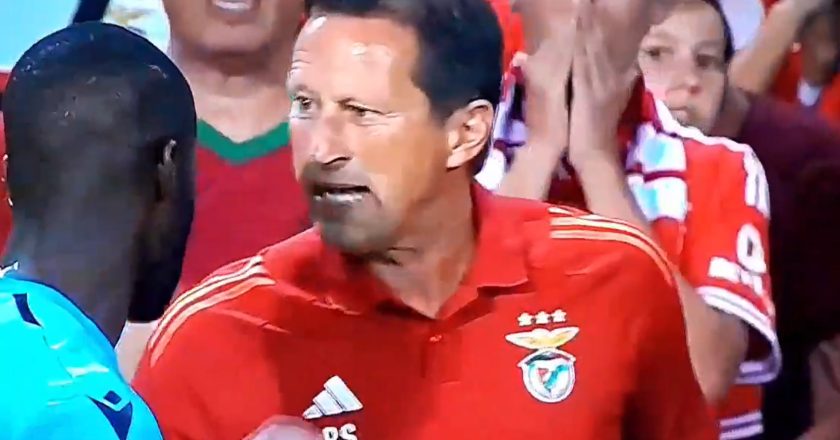 Em jogo amigável, Roger Schmidt atirou-se ao árbitro (VÍDEO)