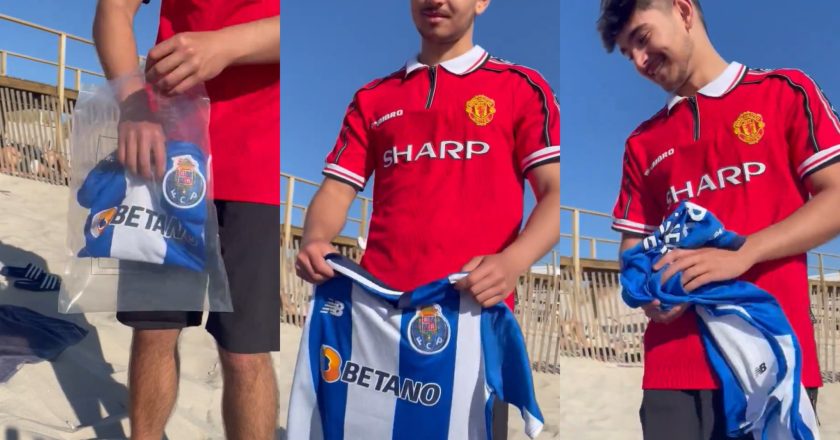 (VÍDEO) Jovem recebeu uma camisola do FC Porto com um nome “estranho” e reagiu assim… (VÍDEO)