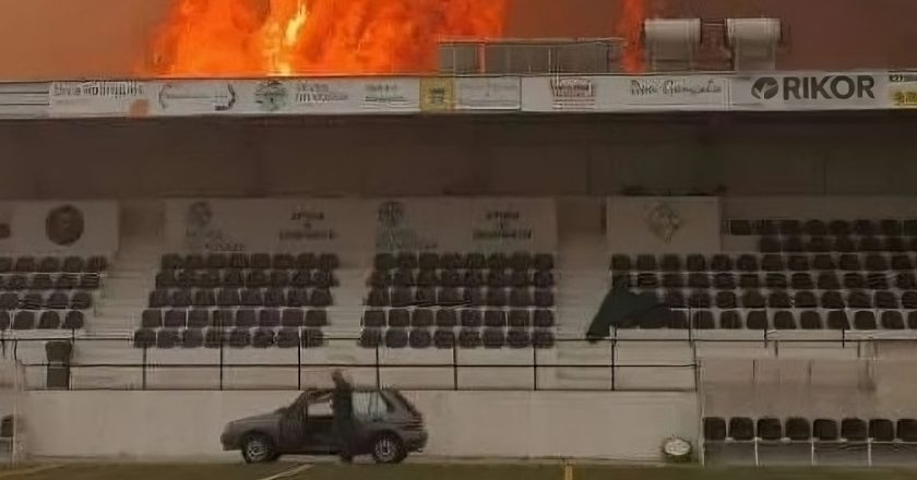 Clube de Aveiro mostra imagens impressionantes das chamas a consumir o Estádio (VÍDEO)