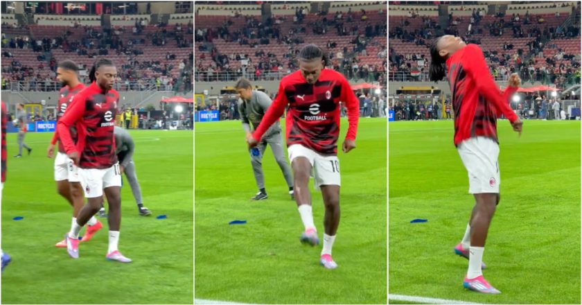 Rafael Leão dá espetáculo com uma pastilha elástica antes do jogo AC Milan (VÍDEO)