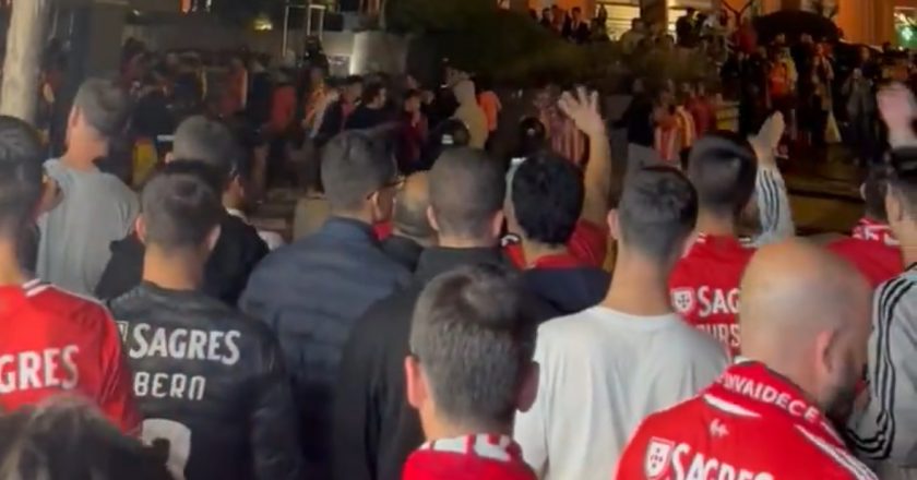 Adeptos do Benfica entoaram para os adeptos do Atlético de Madrid cânticos sobre João Félix (VÍDEO)