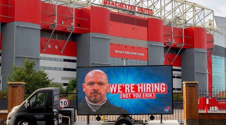 Pizzaria goza com Erik Ten Hag “estamos a contratar, a ti não, Erik”