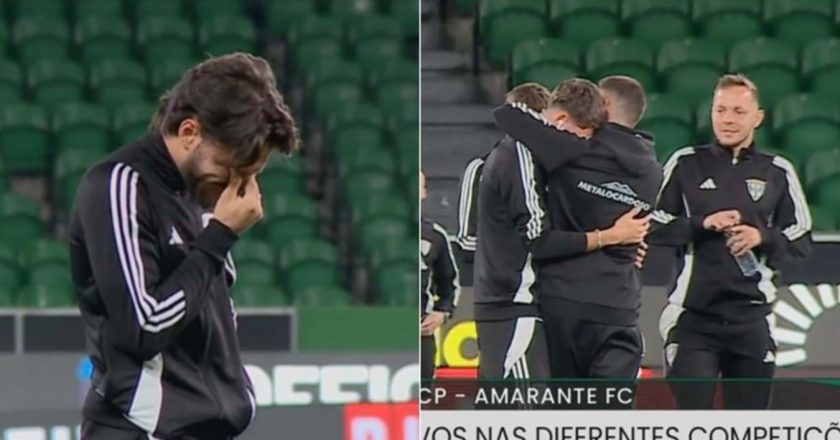 A festa da taça! Jogadores do Amarante em lágrimas após entrarem no Estádio de Alvalade