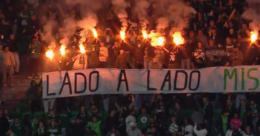 Adeptos do Sporting exibiram tarja para João Pereira e acabaram vaiados