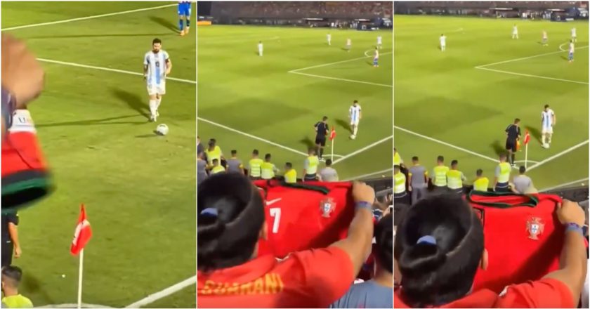 Adepto do Paraguai provocou Messi com … camisola de Cristiano Ronaldo (VÍDEO)