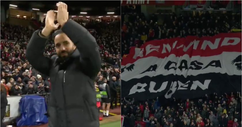 Adeptos do United dão as boas-vindas a Amorim em português no 1º jogo em Old Trafford