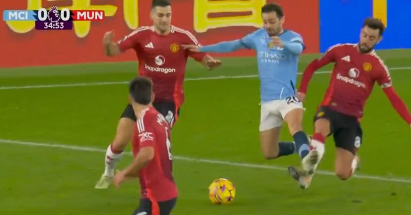 Entrada a “matar” de Bruno Fernandes sobre Bernardo Silva que está a falar que falas nas redes sociais (VÍDEO)