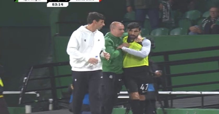 Ricardo Esgaio expulso quando estava a aquecer (VÍDEO)
