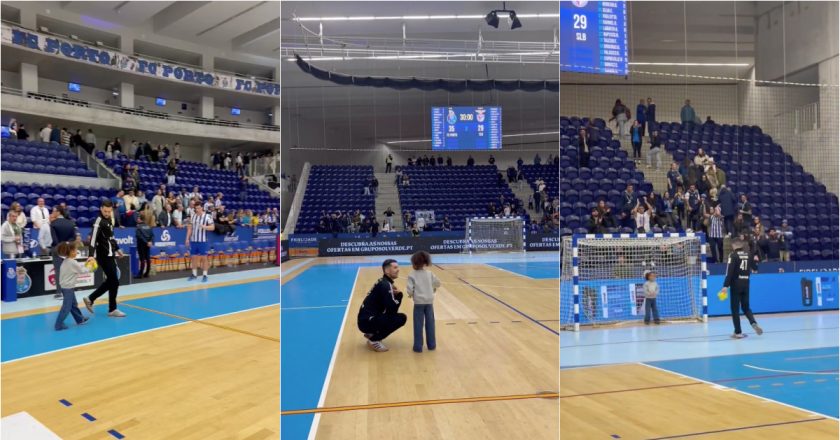 Guarda-redes do Benfica brincou com filha ex-guarda-redes do Porto, Quintana, após clássico no Dragão Arena