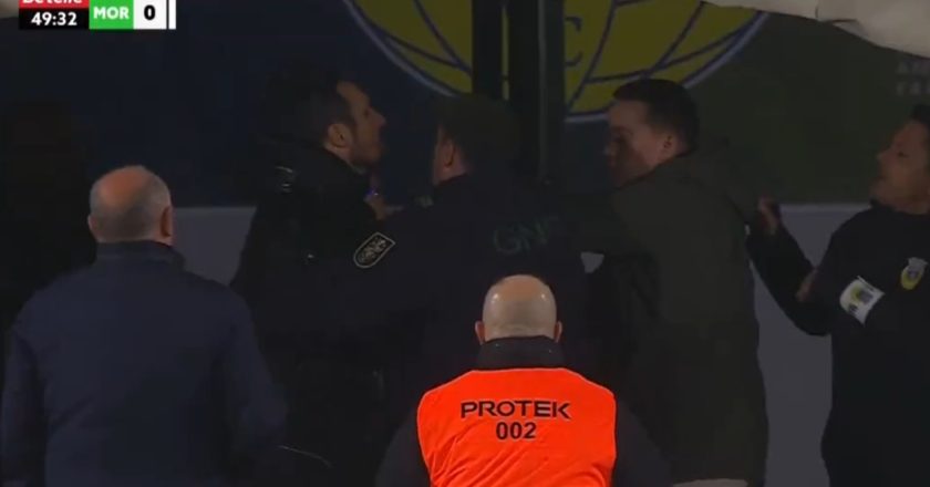 César Peixoto não ganha há 8 jogos, pegou-se com fisioterapeuta do Arouca no túnel e teve de ser parado pela GNR (VÍDEO)