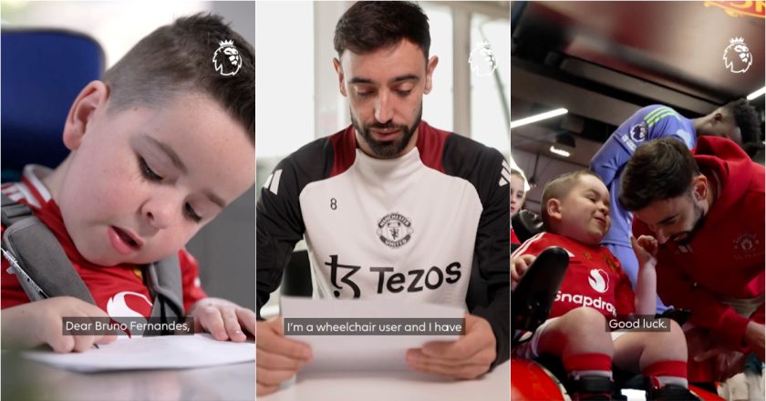 Menino de 7 anos vive dia inesquecível no Manchester United com o ídolo… Bruno Fernandes