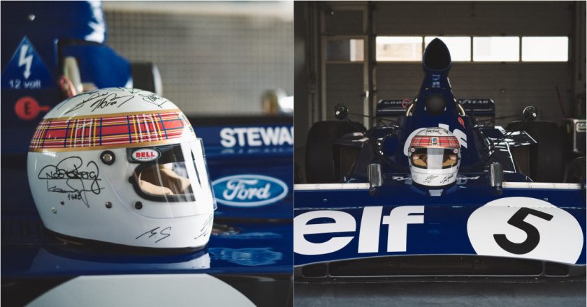 Michael Schumacher assina capacete com ajuda da esposa para leilão solidário