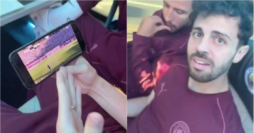 Matheus Nunes reação de Bernardo Silva e Ruben Dias ao golo do Sporting (VÍDEO)