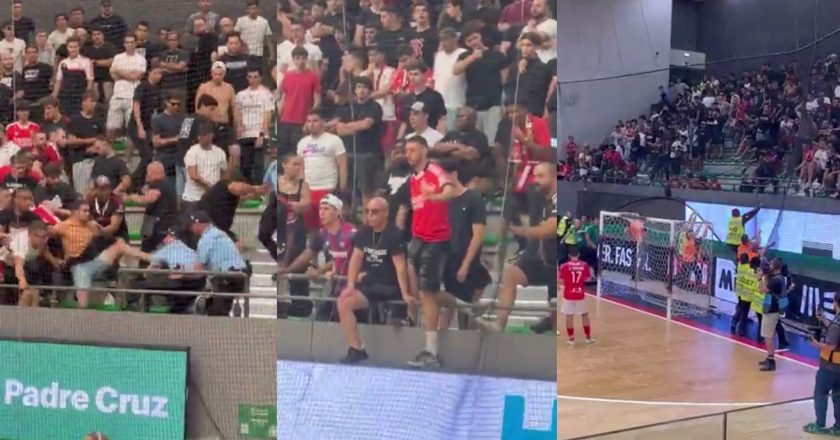 Adepto do Benfica agrediu um polícia durante o jogo de futsal (VÍDEO)