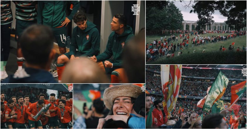 Bastidores da conquista da Liga das Nações: FPF revela imagens inéditas com palavras de CR7 no balneário