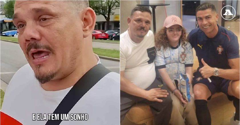 Menina com cancro agressivo conheceu Ronaldo após pedido do pai durante entrevista na rua