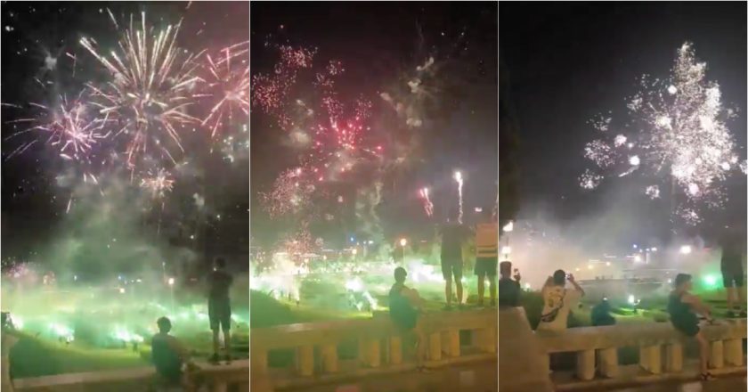 Adeptos assinalaram os 119 anos do Sporting com pirotecnia no Parque Eduardo VII