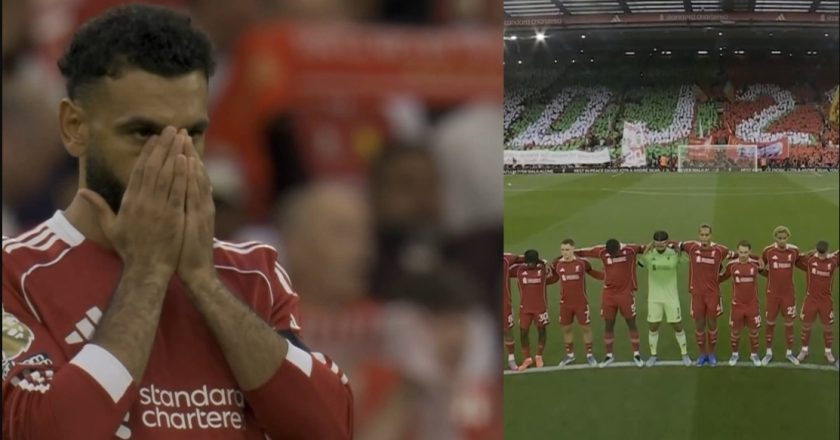 A arrepiante homenagem a Diogo Jota em pleno estádio do Liverpool (VÍDEO)