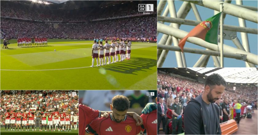 Old Trafford parou para recordar Diogo Jota em silêncio absoluto no duelo entre United e Arsenal