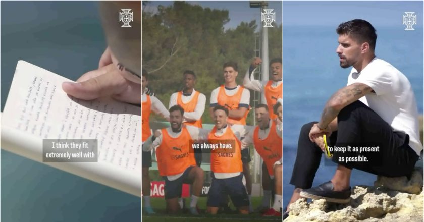 Rúben Neves lê mensagem para Diogo Jota em nome de todos os colegas da seleção