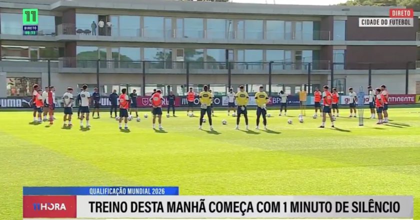 Treino da Seleção começou com 1 minuto de silêncio em homenagem às vítimas da tragédia do Elevador da Glória
