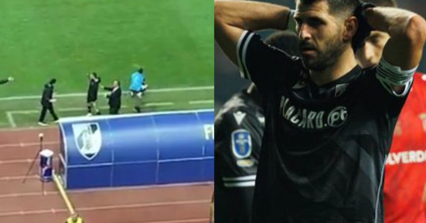 Nelson Oliveira provocou o banco do Braga e teve de ser segurado (VÍDEO)