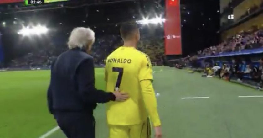 Cristiano Ronaldo foi substituído, não gostou e fez isto… (VÍDEO)